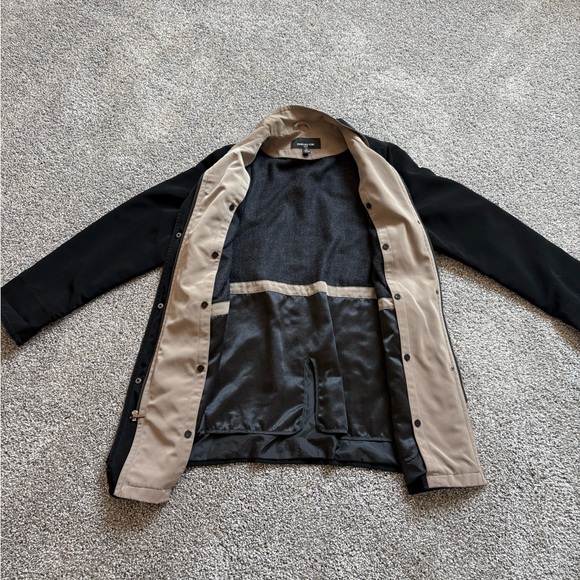 Women's Black Jacket with Tan Collar - Picture 3 of 7